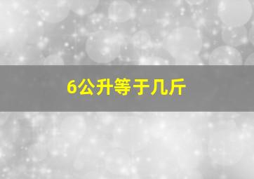 6公升等于几斤