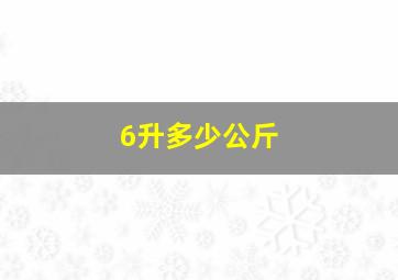 6升多少公斤