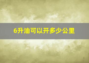 6升油可以开多少公里