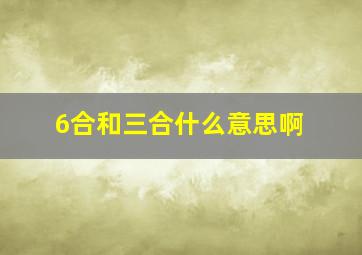 6合和三合什么意思啊