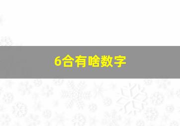 6合有啥数字