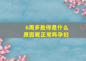 6周多胎停是什么原因呢正常吗孕妇