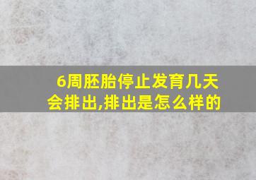 6周胚胎停止发育几天会排出,排出是怎么样的