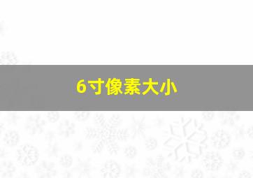 6寸像素大小