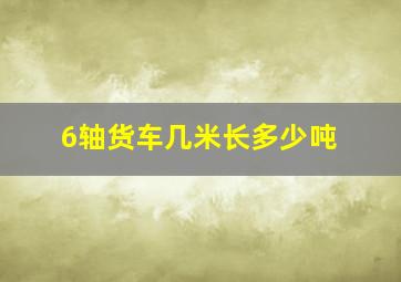 6轴货车几米长多少吨