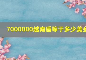 7000000越南盾等于多少美金