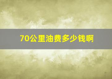 70公里油费多少钱啊