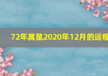 72年属鼠2020年12月的运程