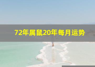 72年属鼠20年每月运势