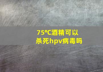 75℃酒精可以杀死hpv病毒吗