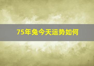 75年兔今天运势如何