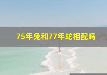 75年兔和77年蛇相配吗