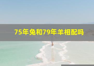 75年兔和79年羊相配吗