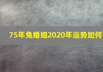 75年兔婚姻2020年运势如何