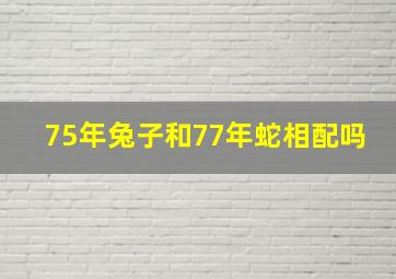 75年兔子和77年蛇相配吗