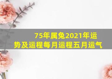 75年属兔2021年运势及运程每月运程五月运气