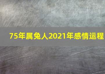 75年属兔人2021年感情运程