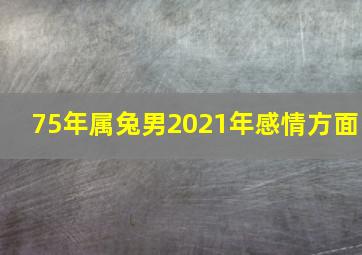 75年属兔男2021年感情方面