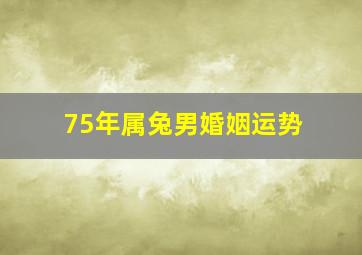 75年属兔男婚姻运势