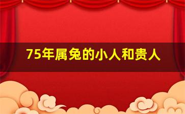 75年属兔的小人和贵人