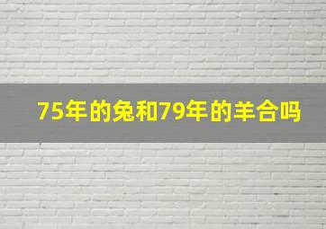 75年的兔和79年的羊合吗