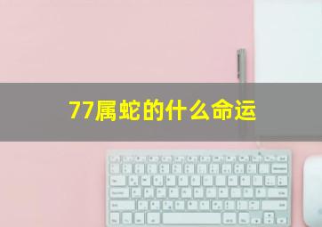 77属蛇的什么命运