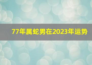 77年属蛇男在2023年运势