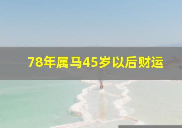 78年属马45岁以后财运