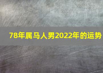 78年属马人男2022年的运势