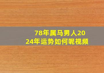 78年属马男人2024年运势如何呢视频