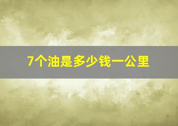 7个油是多少钱一公里