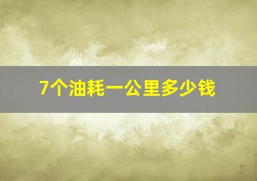 7个油耗一公里多少钱