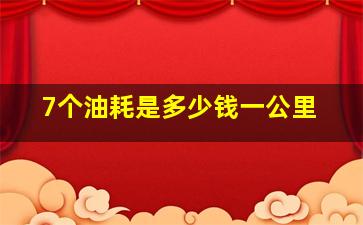 7个油耗是多少钱一公里