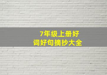 7年级上册好词好句摘抄大全