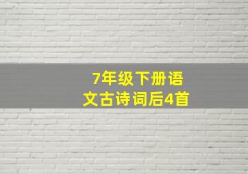 7年级下册语文古诗词后4首