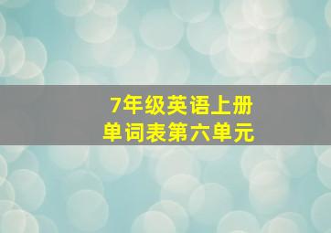 7年级英语上册单词表第六单元