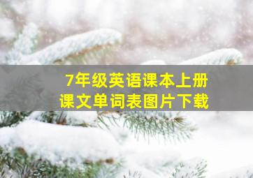 7年级英语课本上册课文单词表图片下载