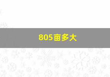 805亩多大