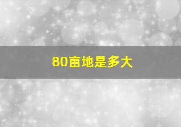 80亩地是多大