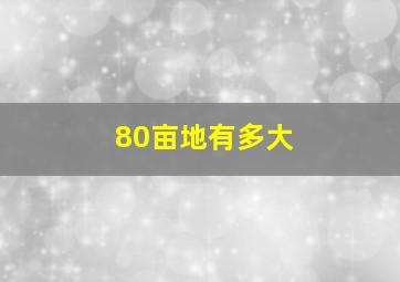 80亩地有多大