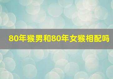 80年猴男和80年女猴相配吗