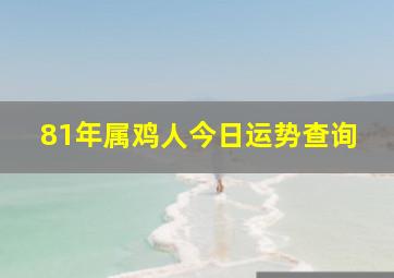 81年属鸡人今日运势查询