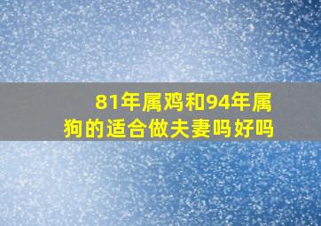 81年属鸡和94年属狗的适合做夫妻吗好吗