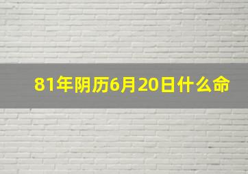 81年阴历6月20日什么命