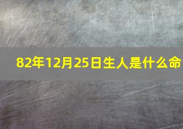 82年12月25日生人是什么命