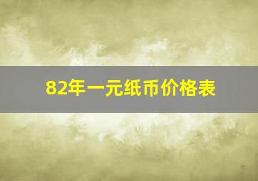 82年一元纸币价格表