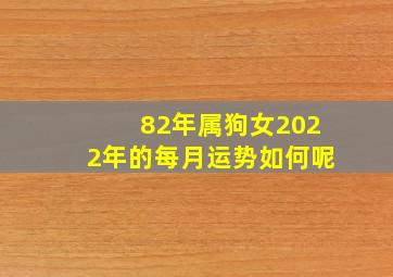 82年属狗女2022年的每月运势如何呢