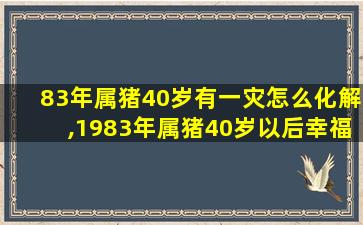 83年属猪40岁有一灾怎么化解,1983年属猪40岁以后幸福