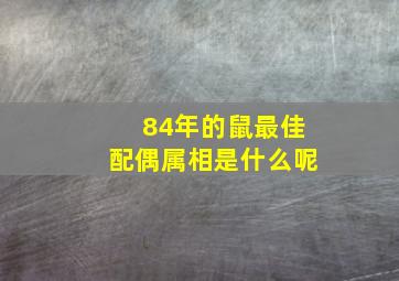 84年的鼠最佳配偶属相是什么呢