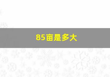 85亩是多大